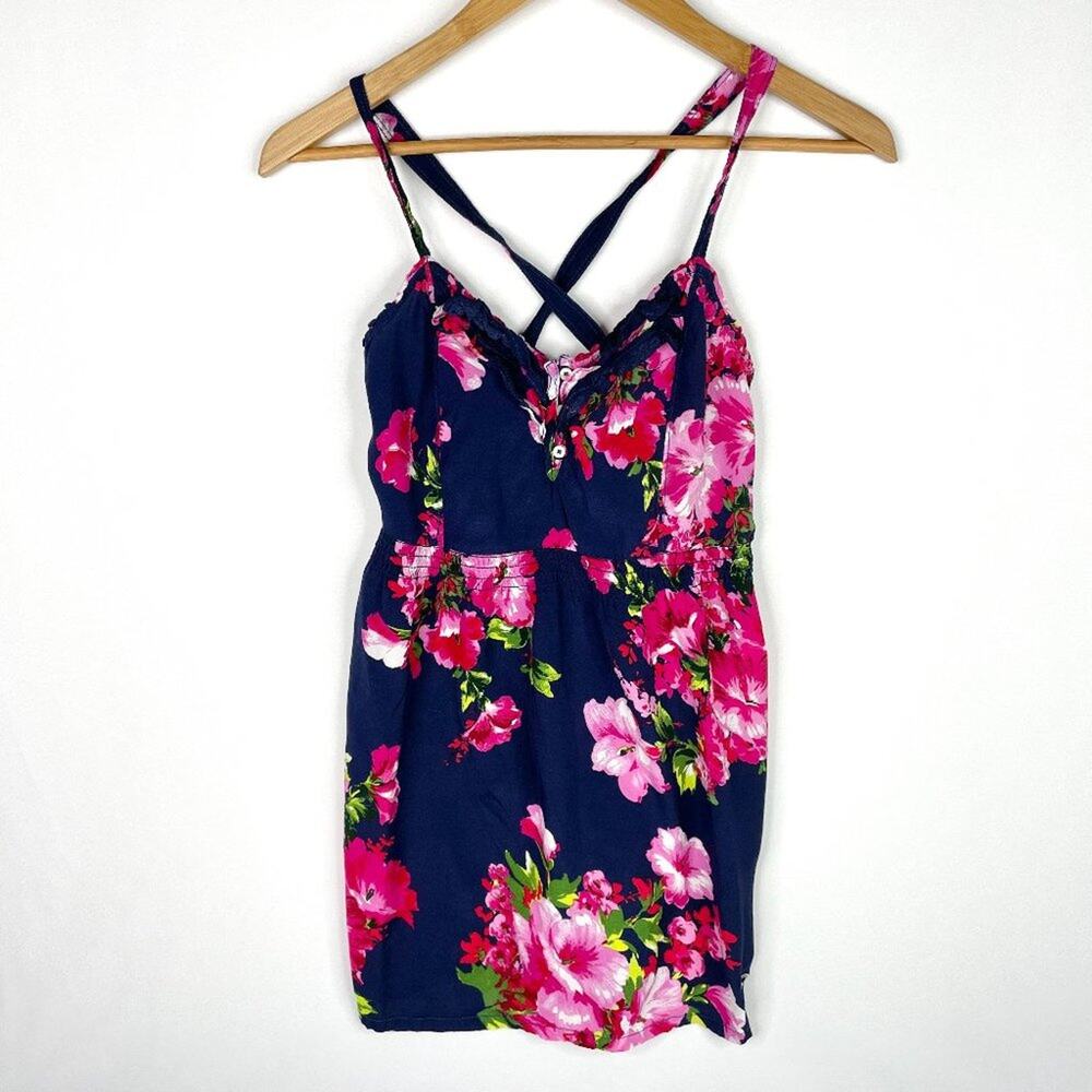 Hollister Blue Floral Mini Summer Dress XS
